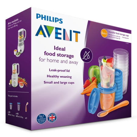 Produse nou-nascut - PHILIPS SCF721/20 Avent, recipient de pastrare, hrana, set 10x 180 ml + 10x240 ml