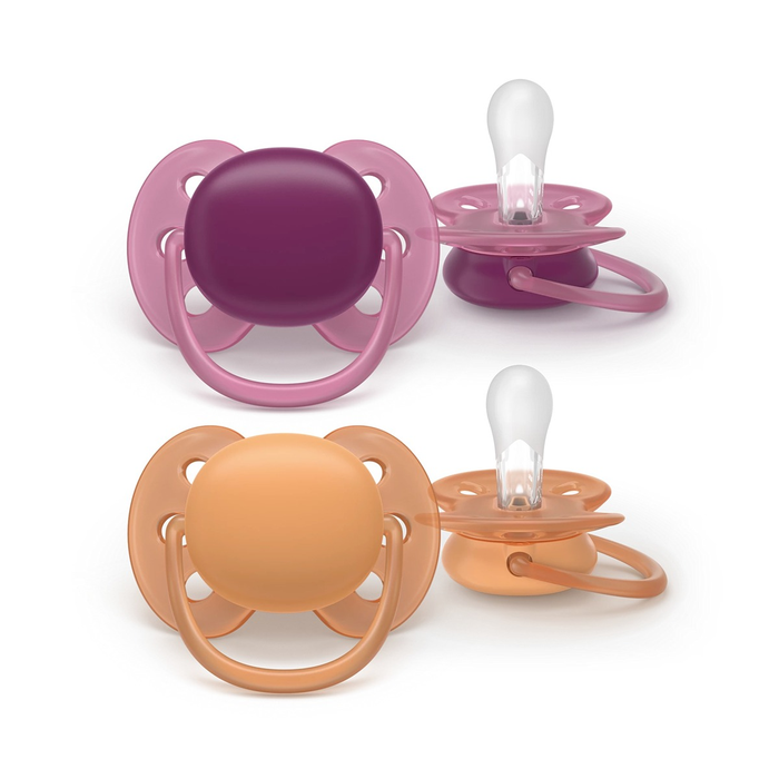 Produse nou-nascut - PHILIPS SCF093/03 Avent Ultra Soft, suzeta, 18 luni +, 2 buc