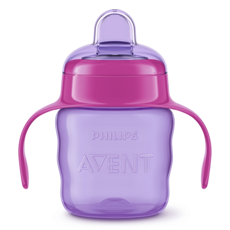 Produse nou-nascut - PHILIPS SCF551/03 Avent, cana, cu tetina de formare, 6 luni+, roz, 200 ml