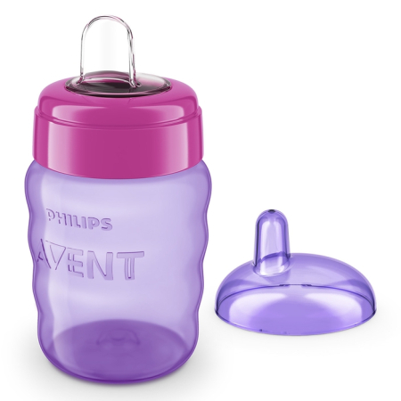 Produse nou-nascut - PHILIPS SCF553/03 Avent, cana, cu tetina de formare, 9 luni+, mov, 260 ml