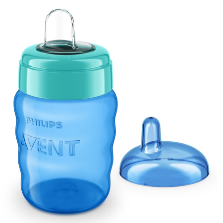 Produse nou-nascut - PHILIPS SCF553/05 Avent, cana, cu tetina de formare, 9 luni+, albastru, 260 ml