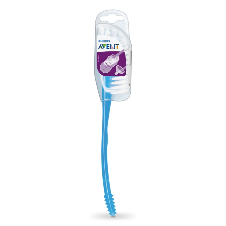 Produse nou-nascut - PHILIPS SCF145/06 Avent, perie pentru curatat, biberon si tetina, albastru