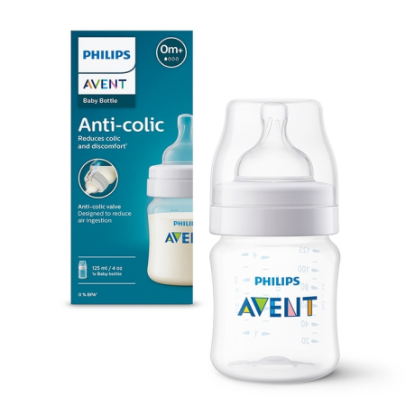 Produse nou-nascut - PHILIPS SCY100/01 Avent, biberon anti-colici, 0 luni +, 125 ml