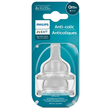 PHILIPS SCY761/02 Avent, tetina, Classic, 0 luni+, debit nou nascut, 2 buc [1]