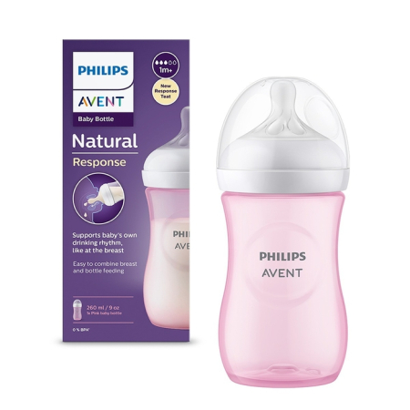 Produse nou-nascut - PHILIPS SCY903/11 Avent, biberon, natural response, 1 luna+, 260 ml