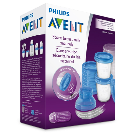 Produse nou-nascut - PHILIPS SCF618/10 Avent, recipient de pastrare, a laptelui matern, 180 ml, 10 buc