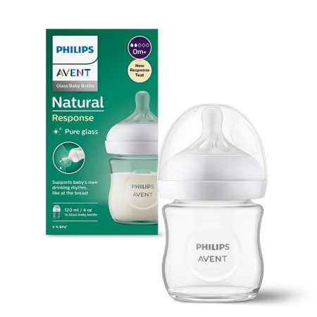 Produse nou-nascut - PHILIPS SCY930/01 Avent, biberon, natural response, sticla, 1 luna+, 120 ml