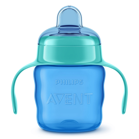 Produse nou-nascut - PHILIPS SCF551/05 Avent, cana, cu tetina de formare, 6 luni+, albastru, 200 ml