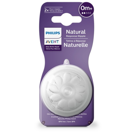 Produse nou-nascut - PHILIPS SCY962/02 Avent, tetina, natural response, 0 luni+, debit nou nascut, 2 buc