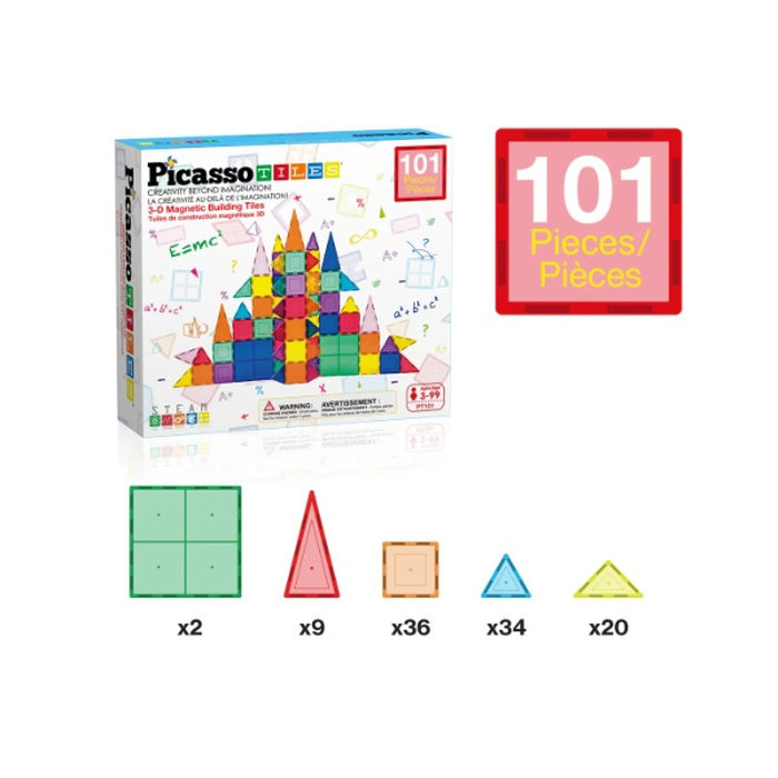 Jucarii Magnetice - PICASSO TILES Magenetic, set de constructie, 101 piese