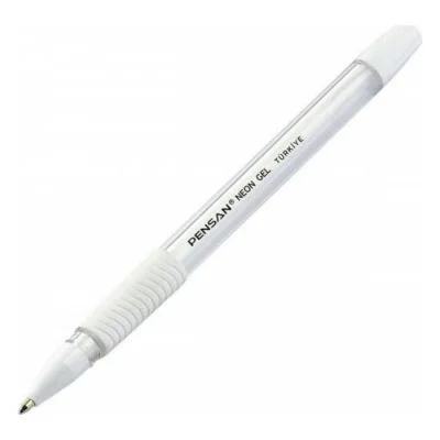 Pixuri cu gel - Pix cu gel neon Pensan, alb, 1 mm