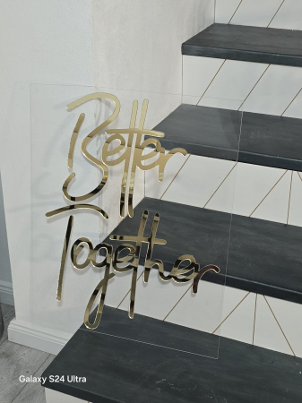 Placă decorativă "Better Together" - un cadou elegant și modern, perfect pentru a celebra dragostea și uniunea! [1]
