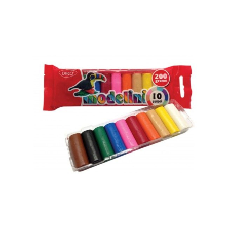 Plastelina - Plastilina DACO Modelini PL010, 200 g, 10 culori