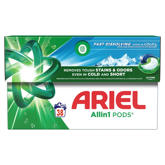 Produse Casa - PROCTER & GAMBLE ARIEL All in One Pods Alpine, detergent automat de rufe, capsule, 38 buc