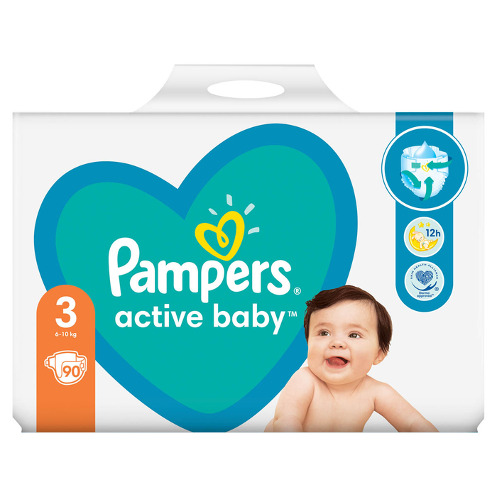 Produse Casa - PROCTER & GAMBLE Bestseller PAMPERS Active Baby, scutece, 6-10 kg, marime 3, Giant Pack, 90 buc