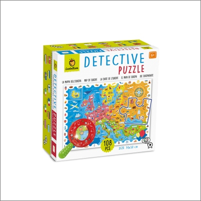 Puzzle - Puzzle 108 piese - Detective Puzzle - Harta Europei