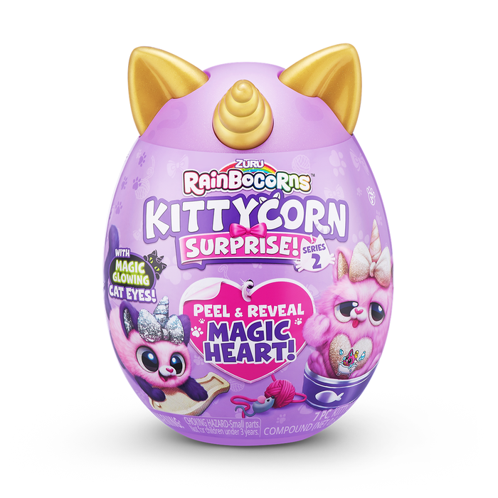 Jucarii de plus - RAINBOCORNS Surpriza, jucarie de plus, Unicorn Curcubeu Pisicuta S2