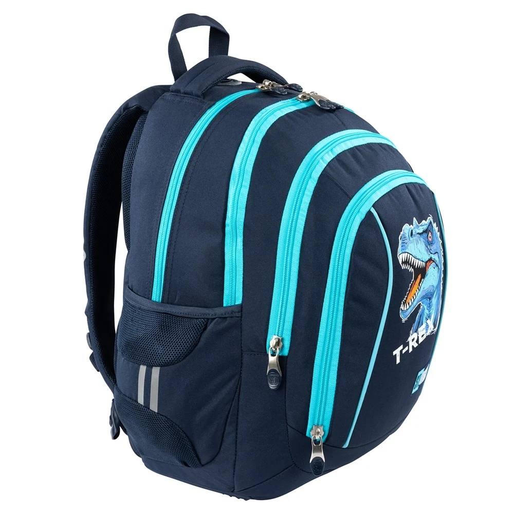 Ghiozdan St.Right, 4 Compartimente, Ergonomic, Impermeabil, Blue T-Rex BP04 43x32x20cm [1]