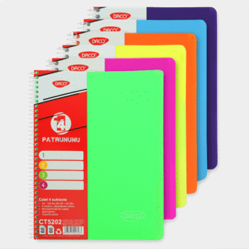 Caiete A5 - Set 2 caiete A4 cu 4 subiecte 120 file (60 Patratele-60 linii)