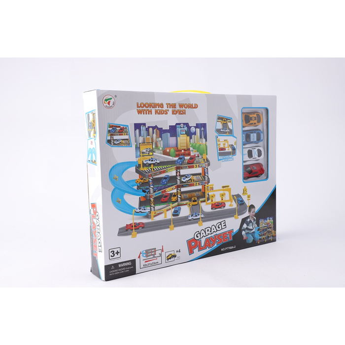 Jucarii interactive - Set 4 masinute si parcare, set de joaca