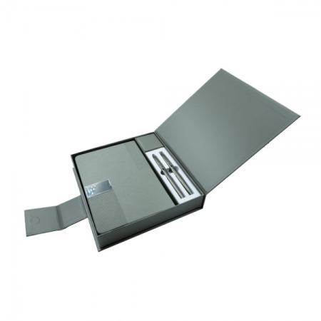 Set cadou stilou + pix + agenda A5 grafit cu striatii, cutie cadou [1]