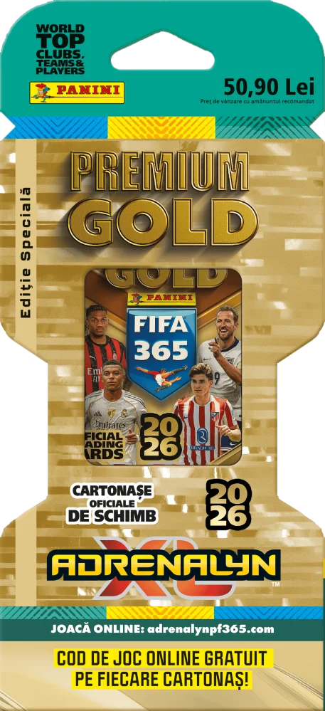 Hobby - Set cartonase Panini Premium Gold, FIFA 365 Adrenalyne 2025-2026