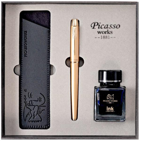 Papetarie birotica si rechizite - Set cu stilou si calimara cu cerneala Picasso 9666AU