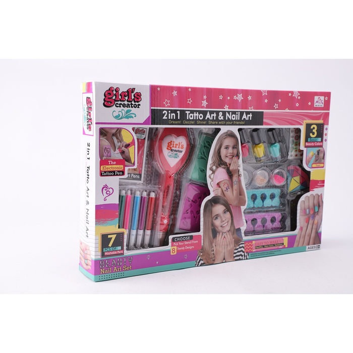 Jucarii interactive - Set de manichiura 2 in 1, set de joaca, pentru fetite