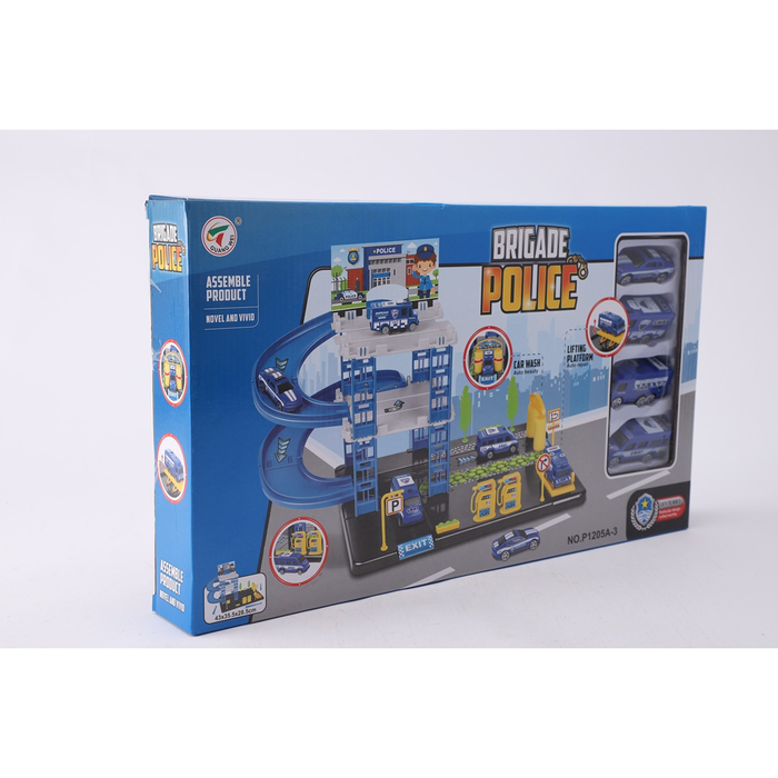 Jucarii interactive - Set masini de politie si parcare, set de joaca