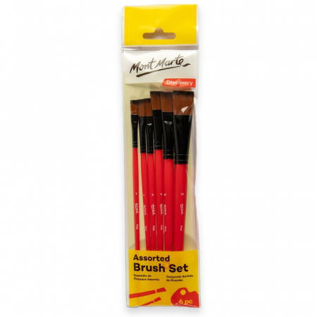 Seturi pensule - Set de pensule Discovery asortate plate, 6 bucăți