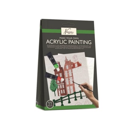 Accesorii desen - Set pictura cu model, culori acrilice, pensule Arhitectura