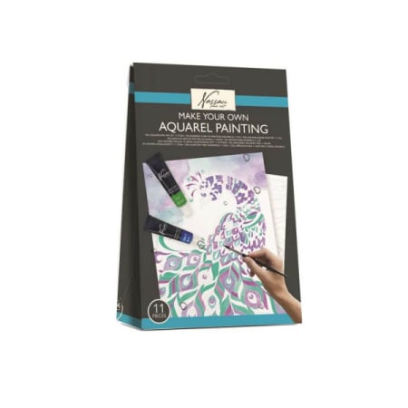 Accesorii desen - Set pictura cu model, culori acuarela, pensule Animale