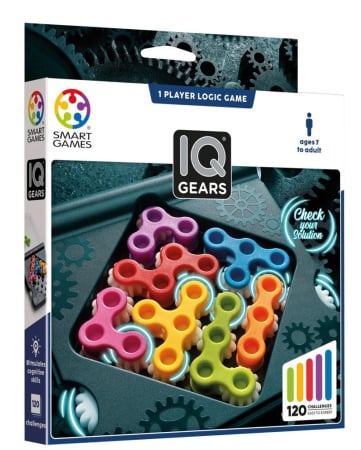 IQ Games - Smart Games - IQ Gears, joc de logica cu 120 de provocari, 7ani+