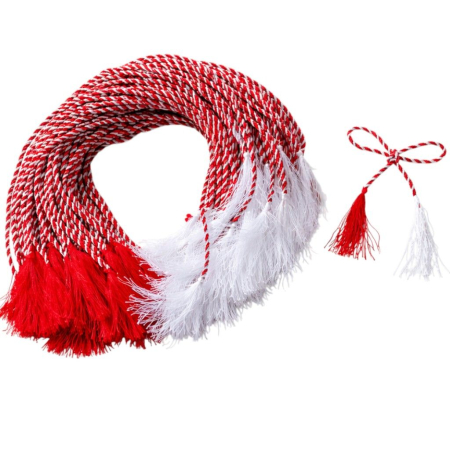 Produse de sezon - Șnur de mărțișor tradițional, alb-roșu 0.5