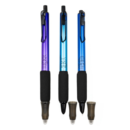 Cu stergere - Stilou cerneala termosensibila CNX, cu mecanism click, grip moale, varf 0.38mm, diverse culori