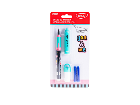 Stilouri - Stilou cu radiera YOU AND ME Turcoaz DACO
