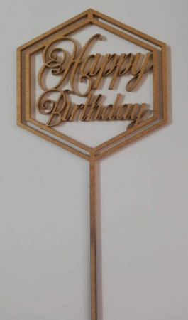 Articole petrecere - Topper Tort Happy Birthday  hexagon 1