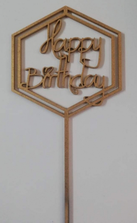 Articole petrecere - Topper Tort Happy Birthday  hexagon 2