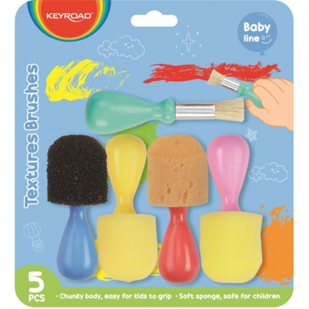 Rechizite si Papetarie - Trafalet burete Baby Line plastic, cu maner PVC, set 4 buc, Keyroad, KR972349