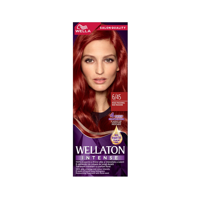 Vopsea de par - WELLATON Intense, vopsea de par, nuanta rosu pasional, nr 6/45