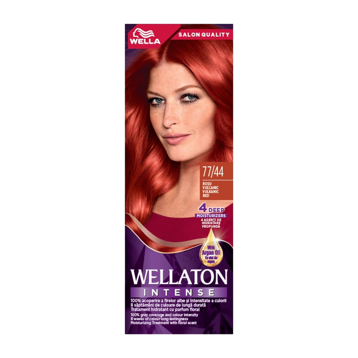 Vopsea de par - WELLATON Intense, vopsea de par, nuanta rosu vulcanic, nr 77/44