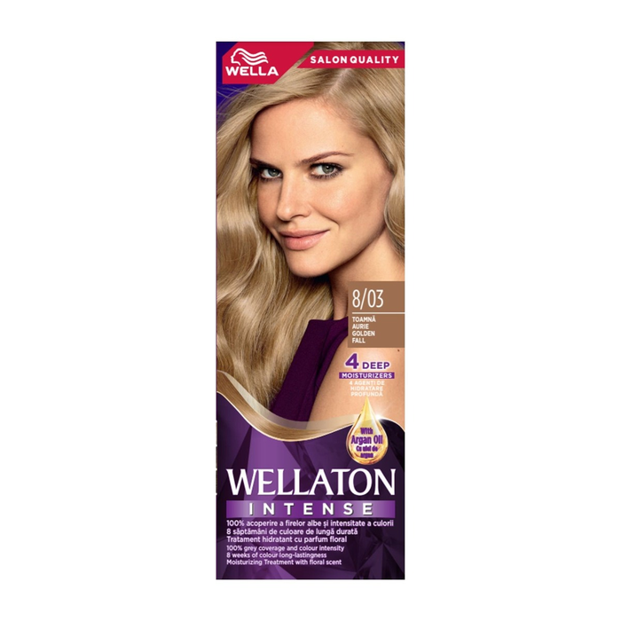 Vopsea de par - WELLATON Intense, vopsea de par, nuanta toamna aurie, nr 8/03