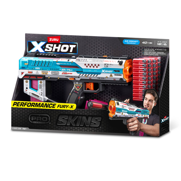 Jocuri, Jucarii si Seturi Creative - X-SHOT 1 model, arma de jucarie, Skins Pro Series Fury-X, 40 proiectile pro