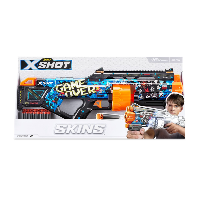 Jocuri, Jucarii si Seturi Creative - X-SHOT Blaster Last Stand, arma de jucarie, 16 proiectile