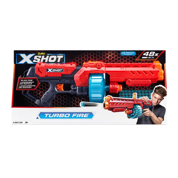 Jocuri, Jucarii si Seturi Creative - X-SHOT Blaster Turbo Fire , arma de jucarie, 48 proiectile