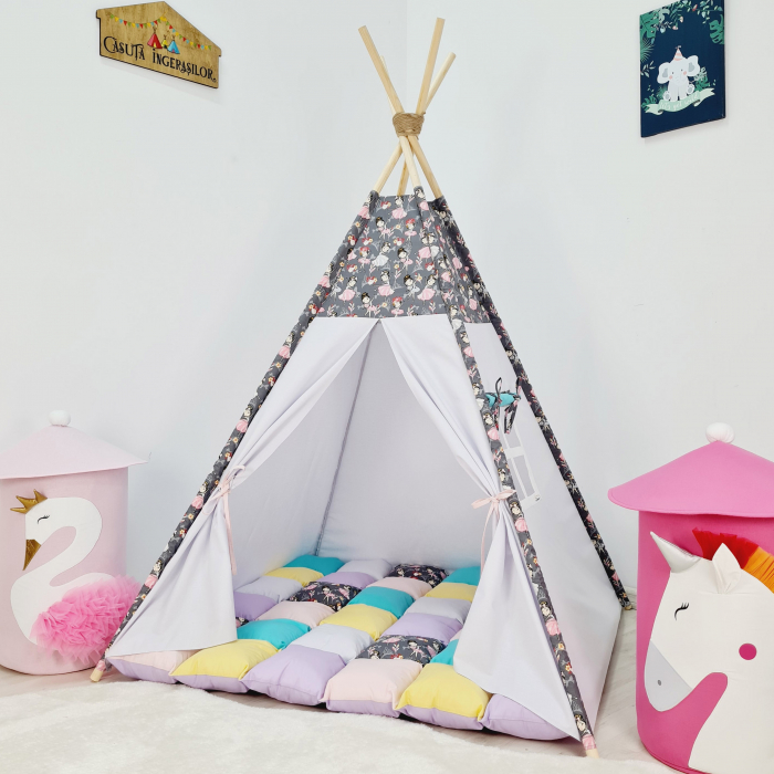 Cort teepee de joaca Balerine - gri [1]