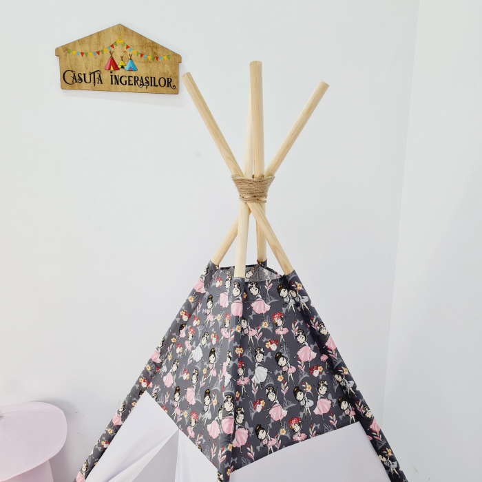 Cort teepee de joaca Balerine - gri [2]