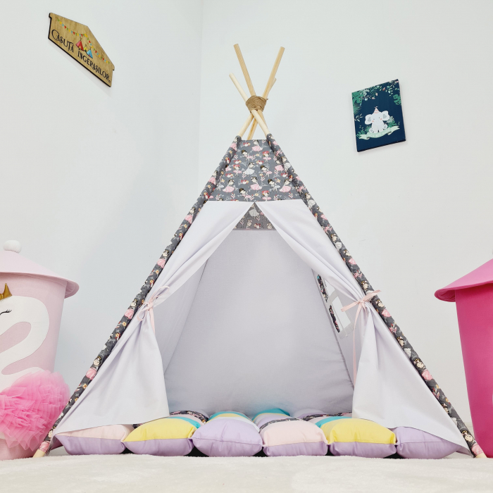 Cort teepee de joaca Balerine - gri [5]