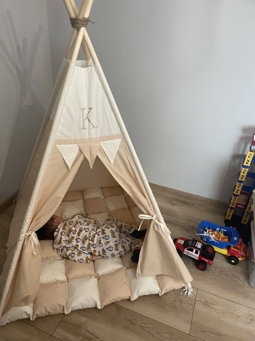 Cort teepee de joaca bej-ivoire [8]