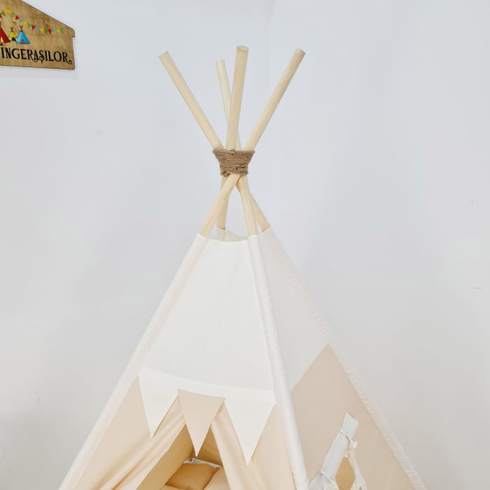 Cort teepee de joaca bej-ivoire [2]